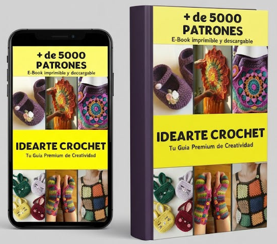 📓Libro IdeArte Crochet +5000 Patrones, Tutoriales + 🎁3 Bonus