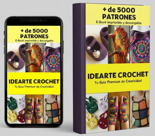 📓Libro IdeArte Crochet +5000 Patrones, Tutoriales + 🎁3 Bonus